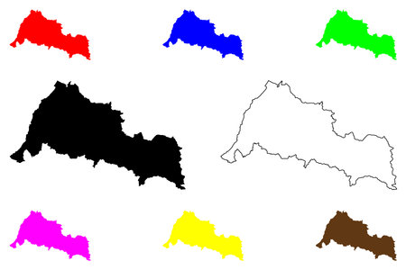 Fukui city (Japan, Nihon-koku or Nippon-koku, Chubu region) map vector illustration, scribble sketch Fukui-shi mapのイラスト素材