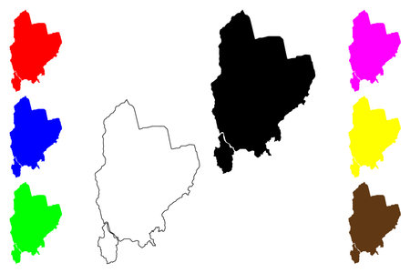 Fujinomiya city (Japan, Nihon-koku or Nippon-koku, Chubu region) map vector illustration, scribble sketch Fujinomiya-shi mapのイラスト素材