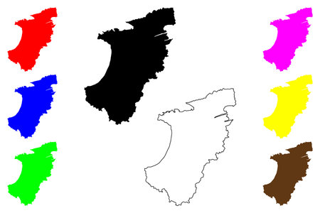 Izumo city (Japan, Nihon-koku or Nippon-koku, Chugoku region) map vector illustration, scribble sketch Izumo-shi mapのイラスト素材