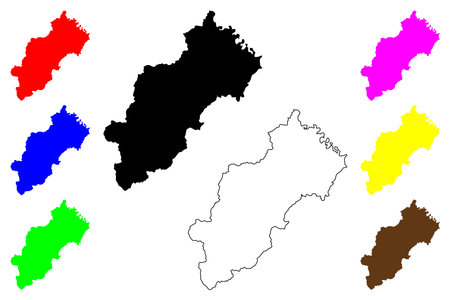 Kawanishi city (Japan, Nihon-koku or Nippon-koku, Tohoku region) map vector illustration, scribble sketch Kawanishi-shi mapのイラスト素材