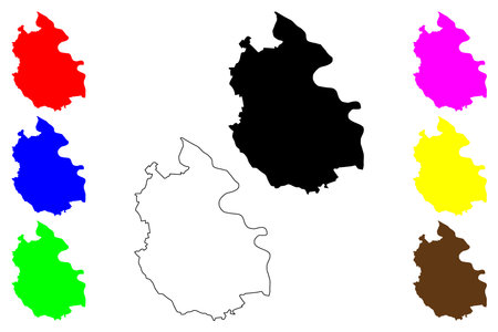 Koshigaya city (Japan, Nihon-koku or Nippon-koku, Kanto region) map vector illustration, scribble sketch Koshigaya-shi mapのイラスト素材