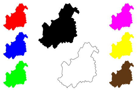 Ogaki city (Japan, Nihon-koku or Nippon-koku, Chubu region) map vector illustration, scribble sketch Ogaki-shi mapのイラスト素材