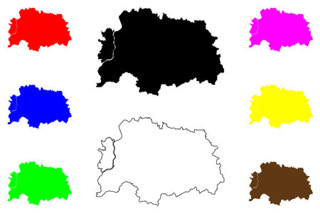 Okazaki city (Japan, Nihon-koku or Nippon-koku, Chubu region) map vector illustration, scribble sketch Okazaki-shi mapのイラスト素材