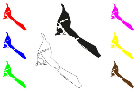 Mopti city (Republic of Mali) map vector illustration, scribble sketch Mobti mapのイラスト素材