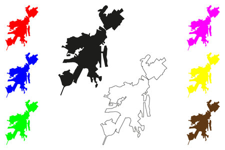 Ramos Arizpe city (United Mexican States, Mexico, Coahuila State) map vector illustration, scribble sketch Ramos Arizpe mapのイラスト素材