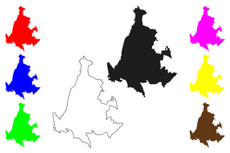 Tulancingo city (United Mexican States, Mexico, Hidalgo State) map vector illustration, scribble sketch Tulancingo de Bravo or Nguhmu mapのイラスト素材