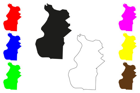 Pathein city (Republic of the Union of Myanmar, Burma) map vector illustration, scribble sketch Bassein mapのイラスト素材