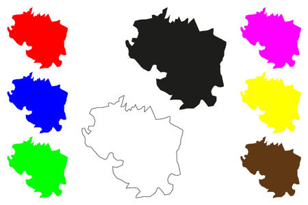 Dhangadhi city (Federal Democratic Republic of Nepal) map vector illustration, scribble sketch Dhangadhi mapのイラスト素材