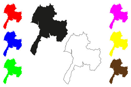 Lower Hutt city (New Zealand, North Island) map vector illustration, scribble sketch Te Awa Kairangi ki Tai mapのイラスト素材