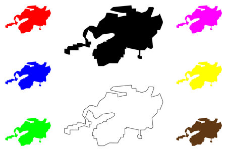 Garki city (Federal Republic of Nigeria, Jigawa State) map vector illustration, scribble sketch Garki mapのイラスト素材