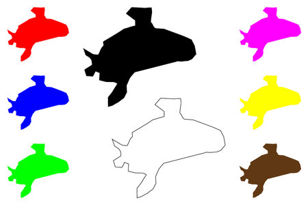 Ikare city (Federal Republic of Nigeria, Ondo State) map vector illustration, scribble sketch Ikare-Akoko or Ukare mapのイラスト素材