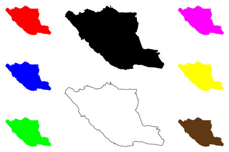 Jalingo city (Federal Republic of Nigeria, Taraba State) map vector illustration, scribble sketch Jalingo mapのイラスト素材