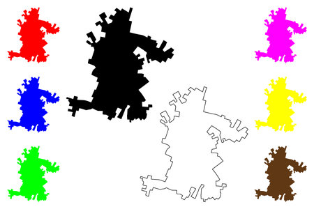 Obafemi Owode city (Federal Republic of Nigeria, Ogun State) map vector illustration, scribble sketch Owode Egba mapのイラスト素材