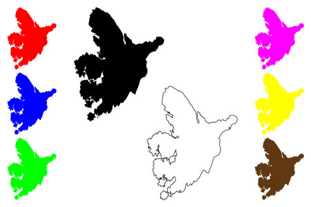Bergen city (Kingdom of Norway) map vector illustration, scribble sketch Bergen mapのイラスト素材