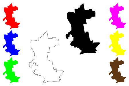 Ferozewala city (Islamic Republic of Pakistan) map vector illustration, scribble sketch Firozwala mapのイラスト素材