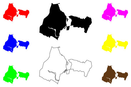 Qamber Ali Khan city (Islamic Republic of Pakistan) map vector illustration, scribble sketch Qamber Ali Khan mapのイラスト素材