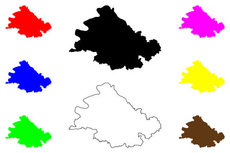 Nablus city (State of Palestine, Palestinian territories) map vector illustration, scribble sketch Nabulus mapのイラスト素材