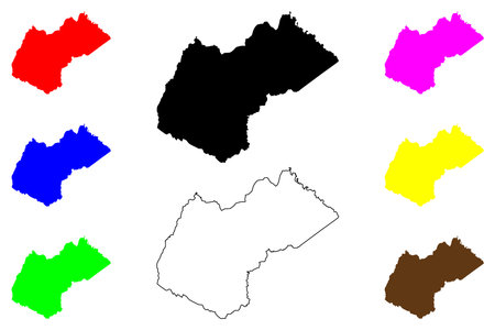 Luque city (Republic of Paraguay) map vector illustration, scribble sketch Luque mapのイラスト素材