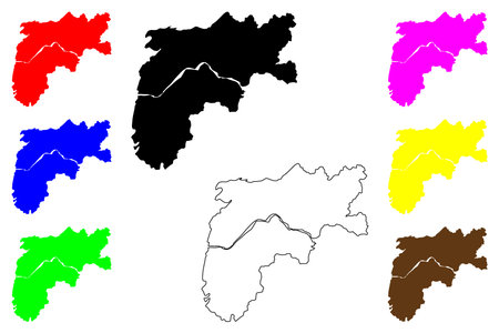 Toufen city (Republic of China, ROC, Taiwan) map vector illustration, scribble sketch Tofun mapのイラスト素材