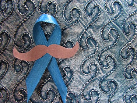 Blue ribbon for prostate cancer awareness campaignの写真素材