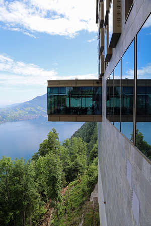 Restaurant above Luzern Lakeの写真素材
