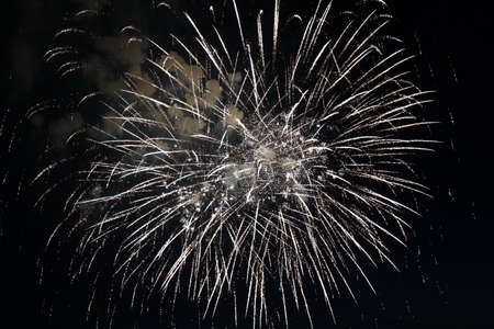 Bursting fireworks at the sky