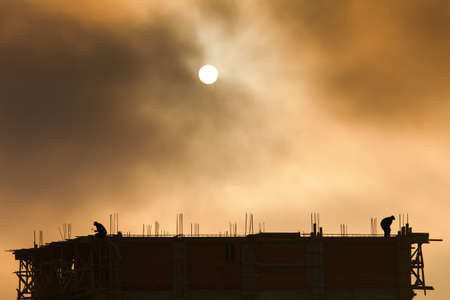 construction silhouetteの写真素材