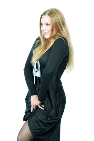 cute funny caucasian blond with happy facial expression smilingの写真素材