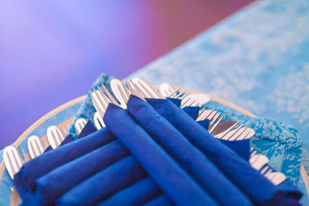 Prepared and Served Set of Kitchen Utensils for Event  Horizontal Imageの写真素材