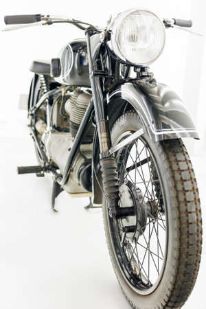 Old Motorcycle Isolated Over white Background  Vertical Image