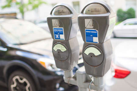 Parking Device in The city. Horizontal Image