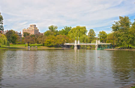 Boston Public Garden  Horizontal Image  HDR の写真素材
