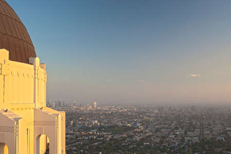 View of Los Angeles City from the Griffith Observatory in Los Angeles, California, united States of Americaのeditorial素材