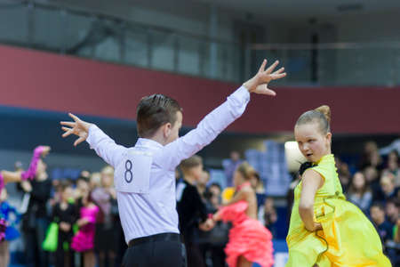 Minsk-Belarus, February, 22: Unidentified Dance Couple Performs Youth-2 Latin-American Program on...