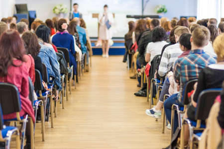 People on the Conference Listening to the Lecturer. Back View. Horizontal Image Compositionのeditorial素材