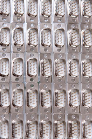 Output Connectors Arranged Together. Vertical Image Compositionの写真素材