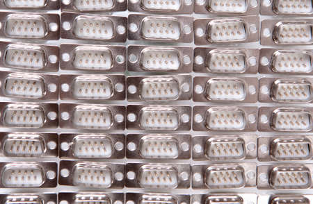 Output Connectors Arranged Together. Horizontal Image Compositionの写真素材