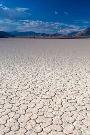 Mud and Clay of Dried and Unique Racetrack Playa in Deat Valley In California. Vertical Image...