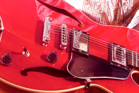 Closeup of Professional Electric Guitar. Horizontal Image Orientationの写真素材