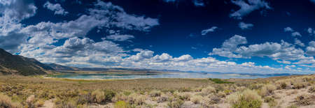 Panoramic Shot of Unique Mono Lake in Yosemite National Park in California. United States of America. Panorama Imageの写真素材