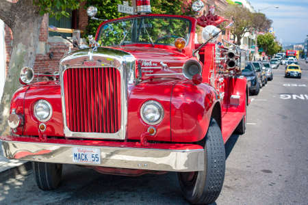 San-Francisco-United States, July 13, 2014: Authentic San-Francisco Red Color Unique Fire-Fighting...