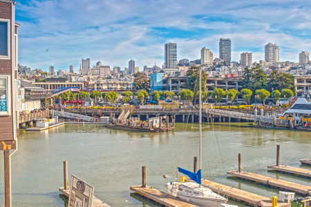 Observing View of San-Francisco City Shot from Pier 39 Location. Horizontal Image Compositionのeditorial素材