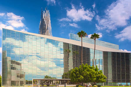 Remarkable Places Concepts and Ideas.Amazing Reflective Modern Building of Christ Cathedral Church...