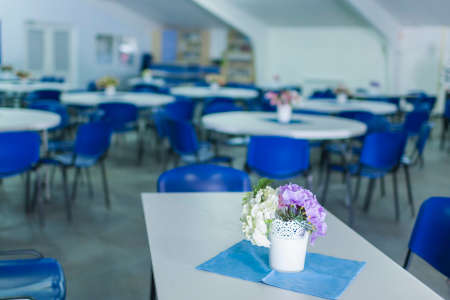 Bouquet of Gentle Flowers Placed on Table Indoors.Horizontal Image Orientationの写真素材