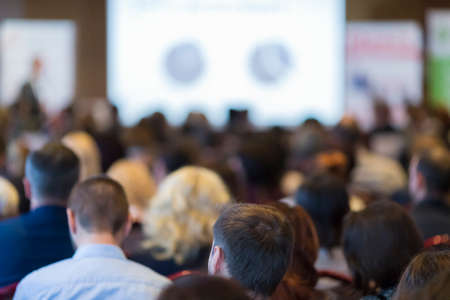 Business Groups and People Concepts and Ideas. Group of People Attending Conference and Listening to the Host.Horizontal Image Orientationの写真素材