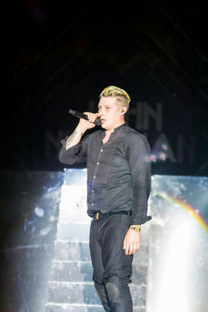 Minsk, Belarus-August 12, 2017: World Famous British Pop-Singer John Newman Performing at A-Fest Music Festival on August 12, 2017 in Minsk, Republic of Belarus.のeditorial素材