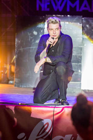 Minsk, Belarus-August 12, 2017: World Famous British Pop-Singer John Newman Performing at A-Fest Music Festival on August 12, 2017 in Minsk, Republic of Belarus.のeditorial素材