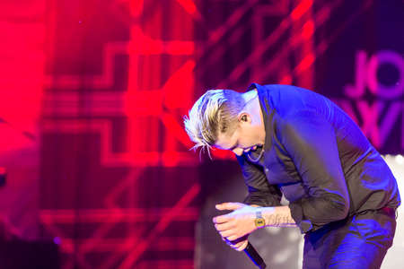 Minsk, Belarus-August 12, 2017: World Famous British Pop-Singer John Newman Performing at A-Fest Music Festival on August 12, 2017 in Minsk, Republic of Belarus.のeditorial素材
