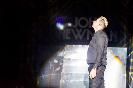 Minsk, Belarus-August 12, 2017: World Famous British Pop-Singer John Newman Performing at A-Fest Music Festival on August 12, 2017 in Minsk, Republic of Belarus.のeditorial素材