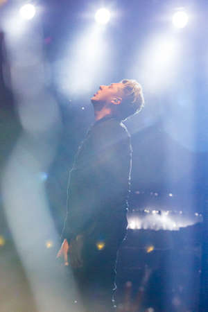 Minsk, Belarus-August 12, 2017: World Famous British Pop-Singer John Newman Performing at A-Fest Music Festival on August 12, 2017 in Minsk, Republic of Belarus.のeditorial素材